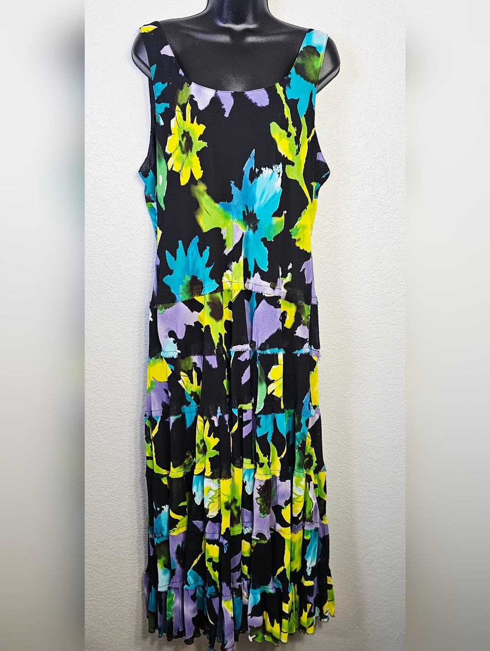 Jones New York 18W Floral Sleeveless Midi Dress